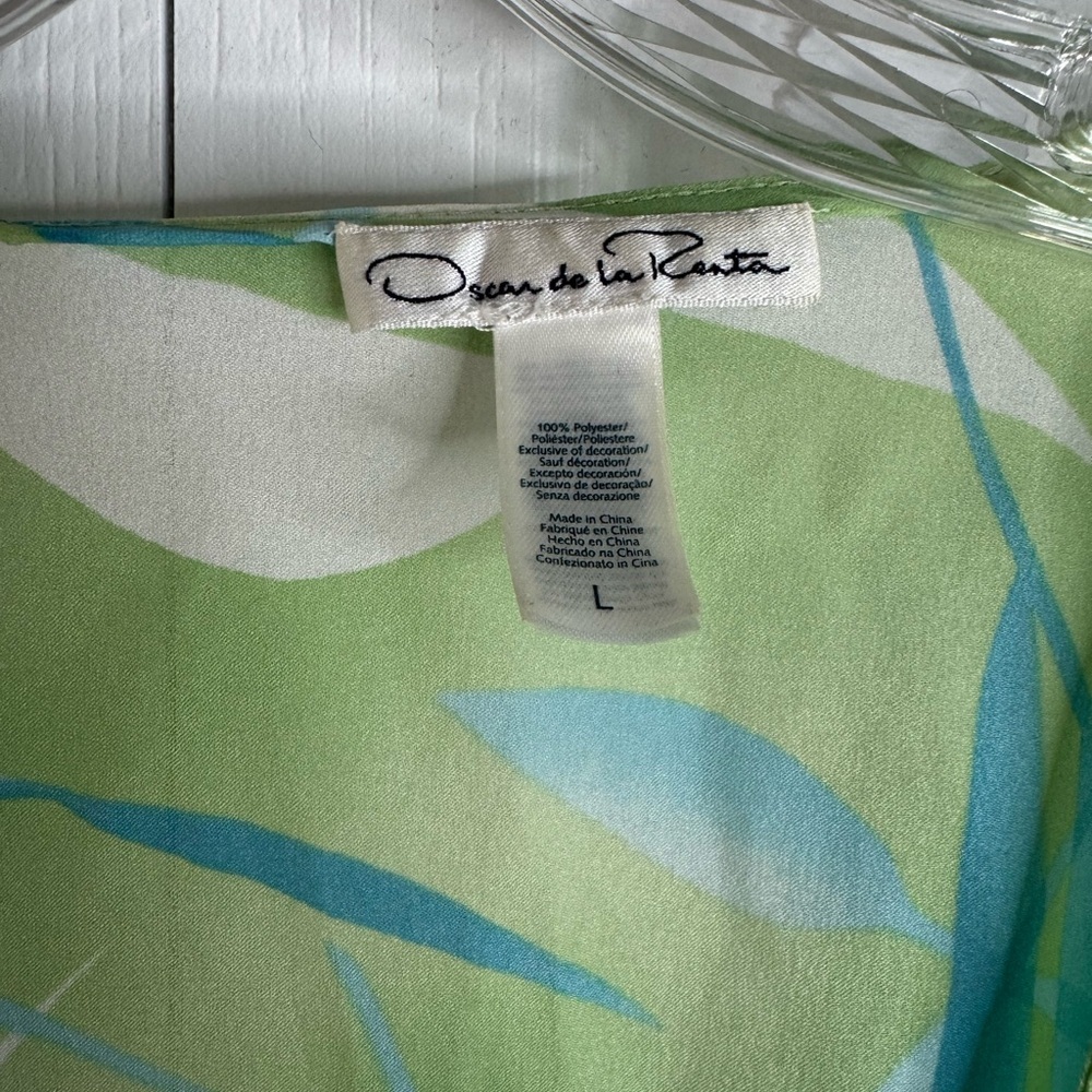 Oscar de la Renta Leaf Print Robe - Picture 3 of 4